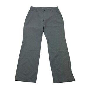 Under Armour Heather Green Polyester Match Play Flat Front Chino Pants Men 34x30